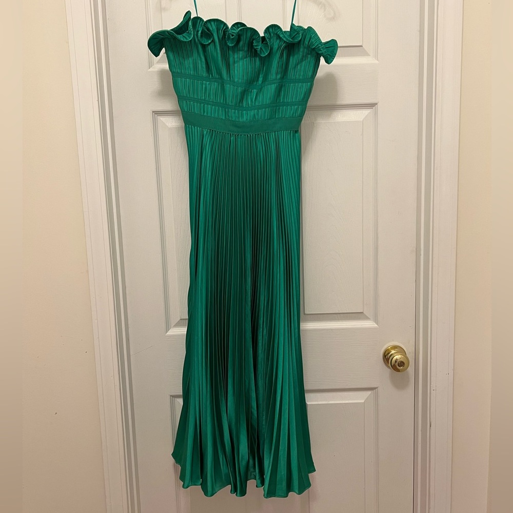 AMUR Giada Strapless Pleated Dress